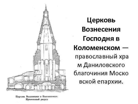 Церковь Вознесения Господня в Коломенском чертеж