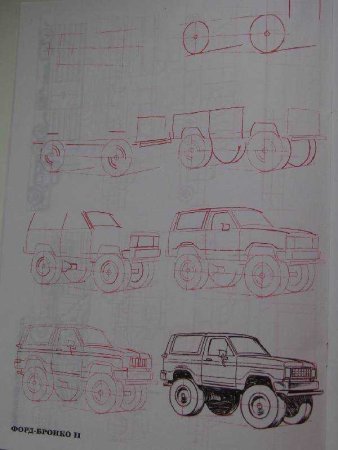 Джип рисунок по этапно