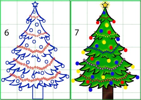 Как нарисовать новогоднюю елку