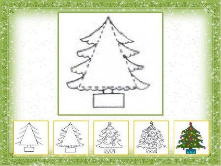 Как рисовать ёлку поэтапно