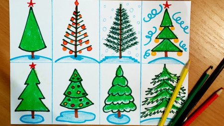 Как рисовать елку чтобы закрашивать