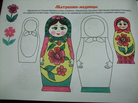 Рисование Матрешка в подготовительной группе