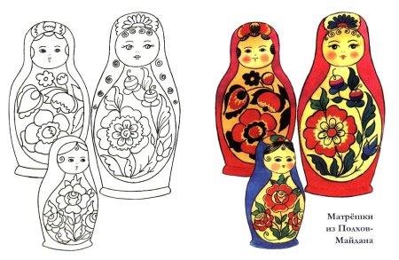 Рисование Полхов майдановской матрешки