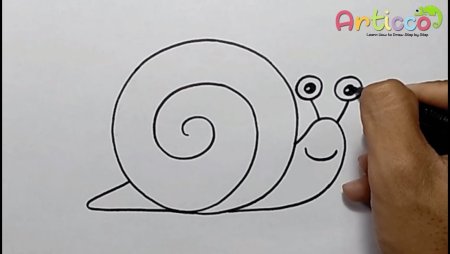 Как нарисовать улитку поэтапно