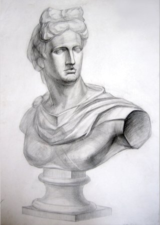 Гипсовая голова Аполлона Давида