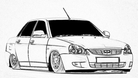 Рисунок ВАЗ 2170 спереди