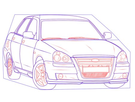 Lada Priora – хэтчбек чертеж