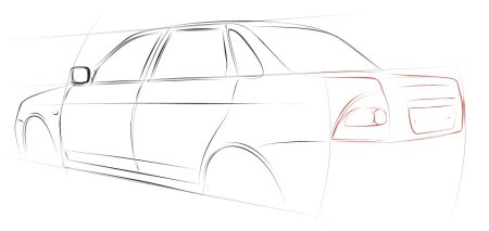 ВАЗ 2170 Лада Приора рисунок