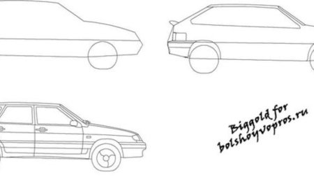 Нарисовать ВАЗ 2112 спереди