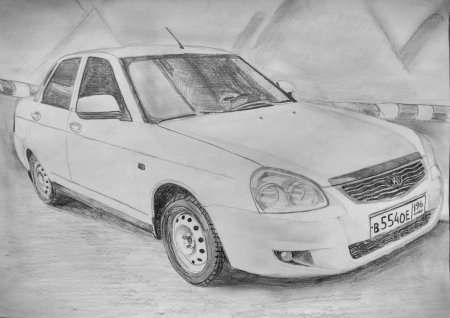 Рисунок автомобиля пошагово