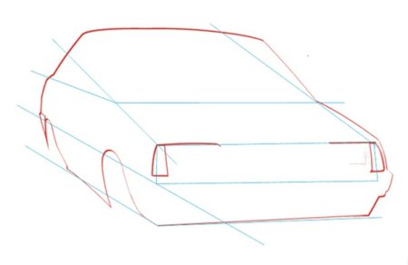 Рисование автомобиля пошагово
