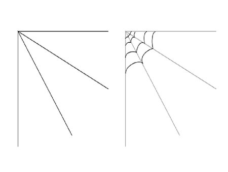Этапы рисования паутинки