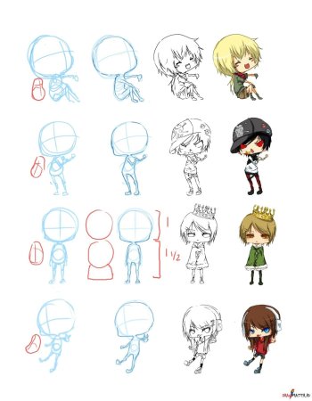 Поэтапный рисунок Чиби