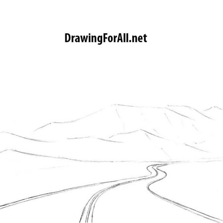 Дорога рисунок карандашом