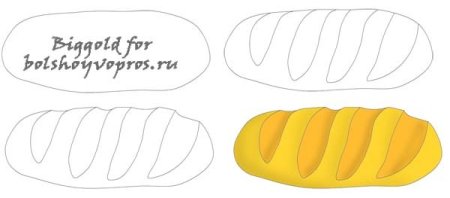 Поэтапное рисование хлеба для детей