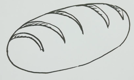 Рисование пошаговое хлеб