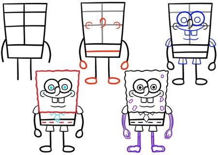 Как нарисовать губку Боба