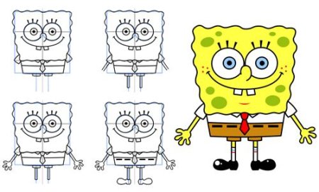 Как рисовать Спанч Боба поэтапно