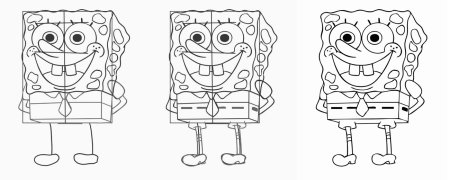 Нарисовать Спанч Боба карандашом