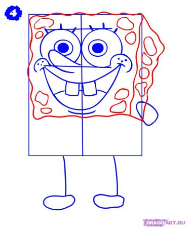 Губка Боб карандашом для срисовки