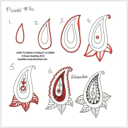 Поэтапное рисование узоров