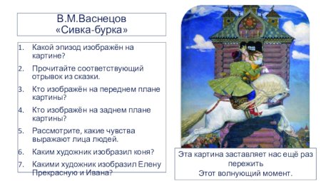 Раскраска к сказке Сивка бурка 3 класс