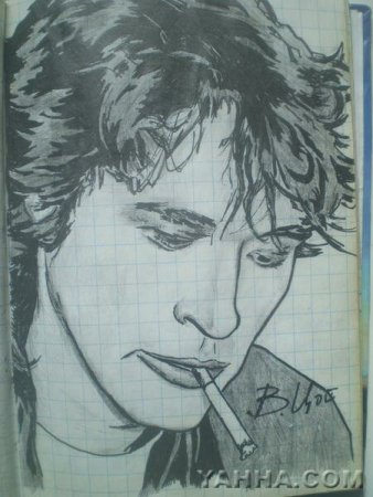 Виктор Цой рисунок карандашом