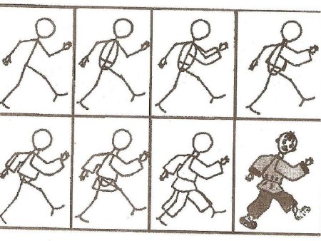 Схема изображения человека в движении