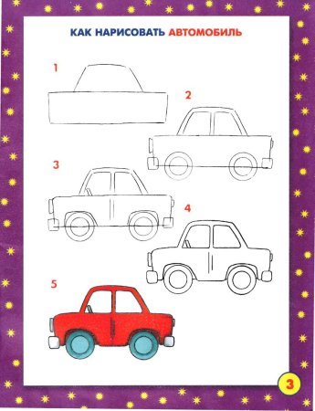 Поэтапное рисование транспорта для детей