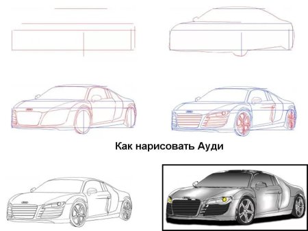 Поэтапное рисование автобуса