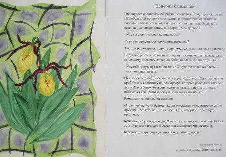 Детский рисунок Венерин башмачок