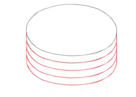 Как нарисовать блины поэтапно