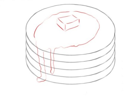 Блины рисунок карандашом