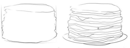 Блины рисунок карандашом