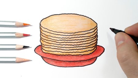 Поэтапность рисования блинов