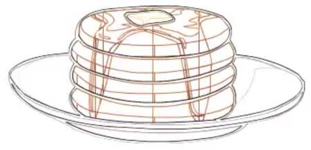 Блины рисунок карандашом