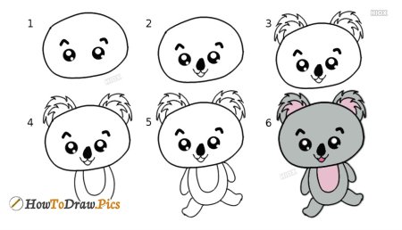 Коала поэтапное рисование