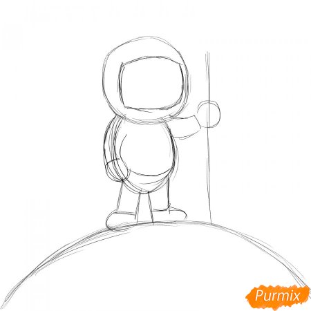 Космонавт рисунок поэтапно