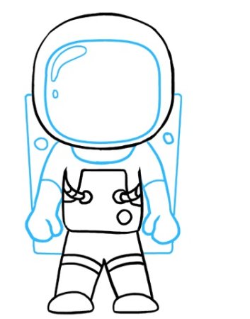 Пошаговый рисунок Космонавта