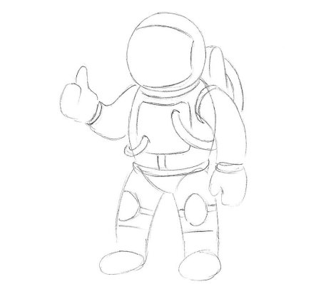 Космонавт для срисовки легкий
