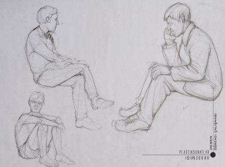 Сидящий человек рисунок карандашом