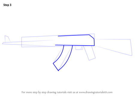 Рисунок автомата Калашникова карандашом поэтапно для начинающих
