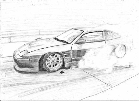 Ниссан 180sx рисунок