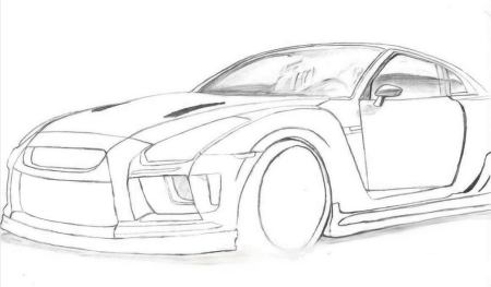 Nissan GTR r35 раскраска