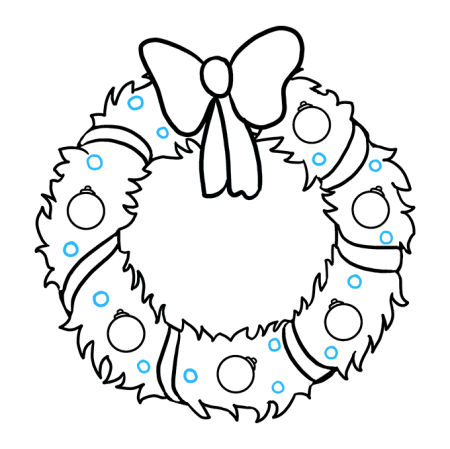 Новогодний венок рисование