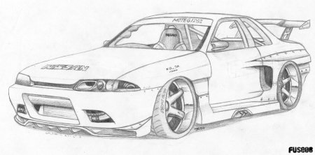 Nissan Skyline r32 рисунок