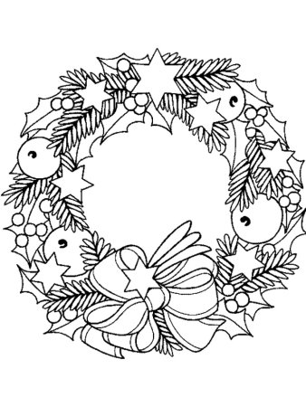 Раскраски новогодние венки
