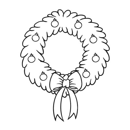 Рождественский венок раскраска