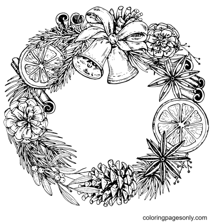 Венок раскраска
