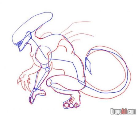 Как нарисовать чужого поэтапно